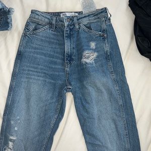 Blue, flare jeans, size 2.